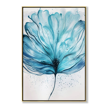 Elegant Blue Floral Oil Painting for Modern Home Decor