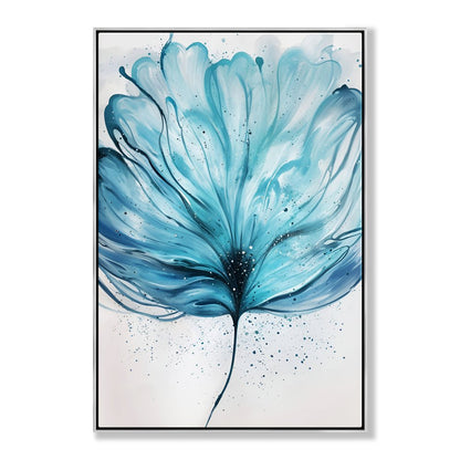 Elegant Blue Floral Oil Painting for Modern Home Decor