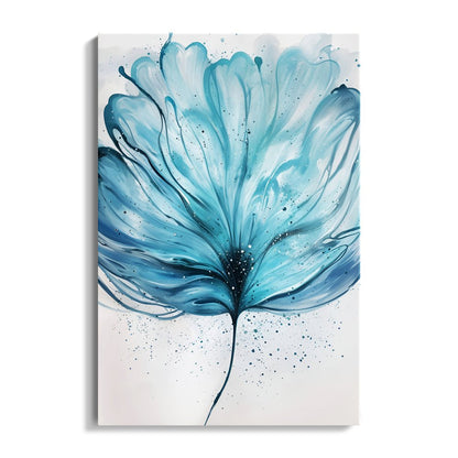 Elegant Blue Floral Oil Painting for Modern Home Decor