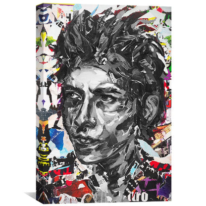 Abstract Portrait of Iconic Music Legend in Vivid Colorful Style