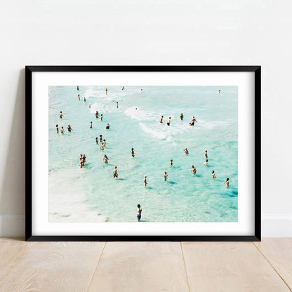 Vibrant Summer at Bondi Beach: People Enjoying the Aqua Waves