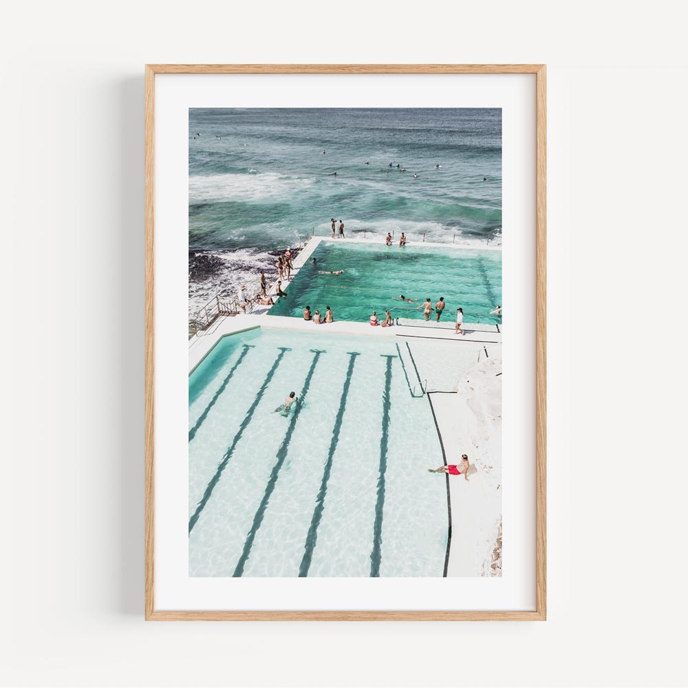 Serene Bondi Beach Pool Escape - Captivating Coastal Oil Painting