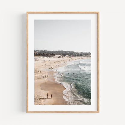 Serene Bondi Beach Walk with Gentle Waves and Sunlit Sands