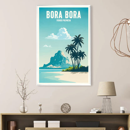 Bora Bora Island Paradise Oil Painting - Tropical Ocean Art for Home Decor