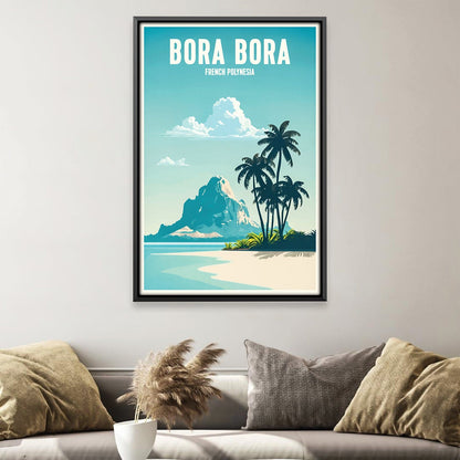 Bora Bora Island Paradise Oil Painting - Tropical Ocean Art for Home Decor