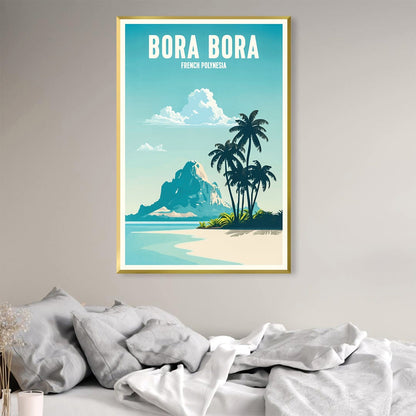 Bora Bora Island Paradise Oil Painting - Tropical Ocean Art for Home Decor