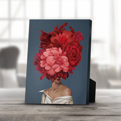 Vibrant Floral Portrait - Elegant Oil Painting for Home and Office Decor