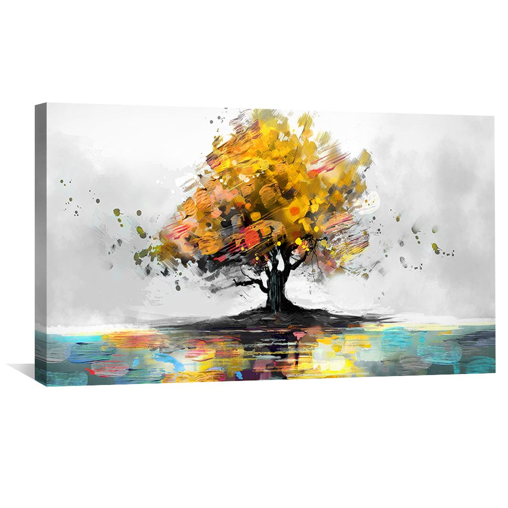 Vibrant Autumn Tree Oil Painting for Modern Home Décor