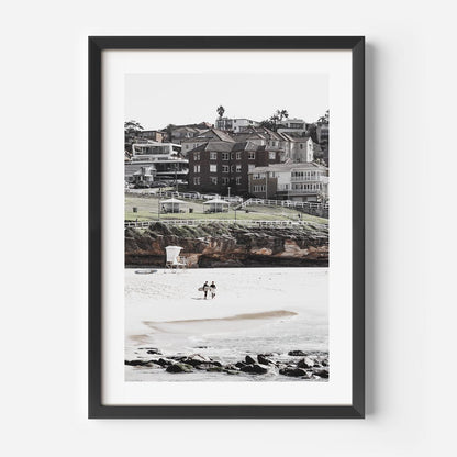 Serene Bronte Beach Scene: Coastal Charm Oil Painting for Home Decor