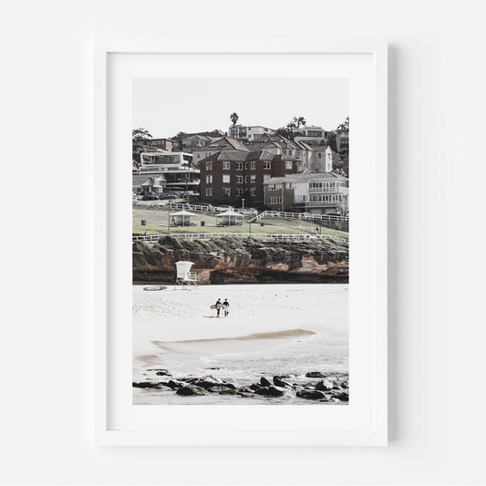 Serene Bronte Beach Scene: Coastal Charm Oil Painting for Home Decor