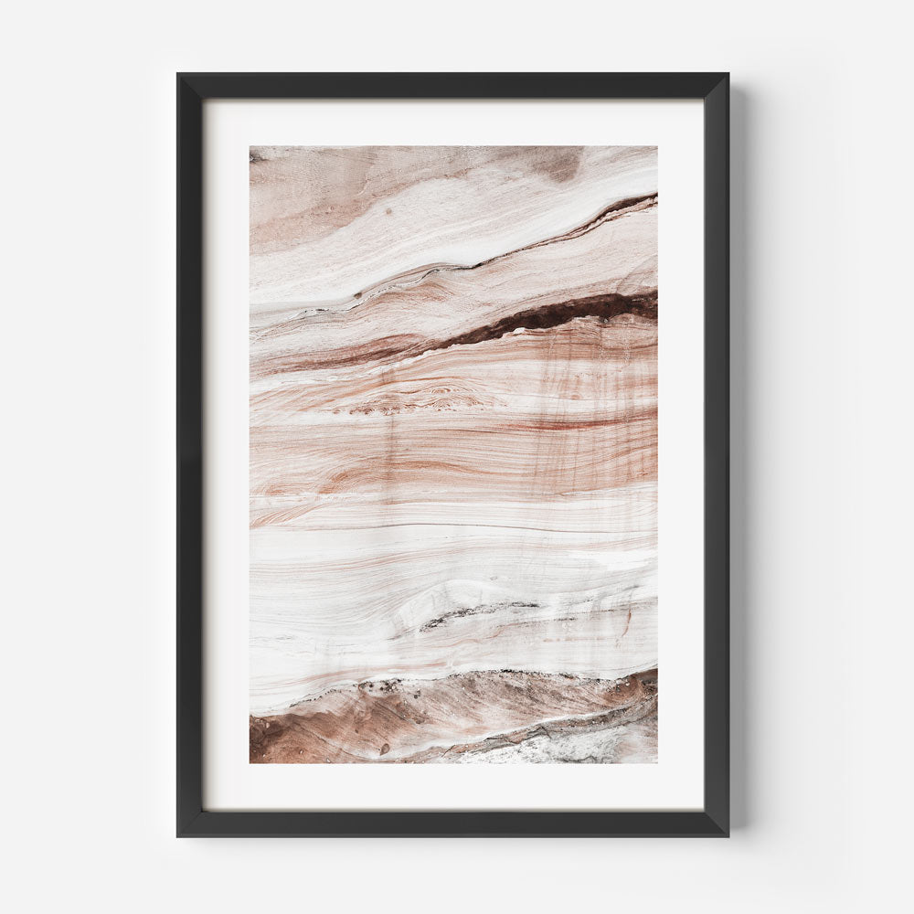 Serene Abstract Landscape Oil Painting of Soft Earth Tones and Gentle Waves