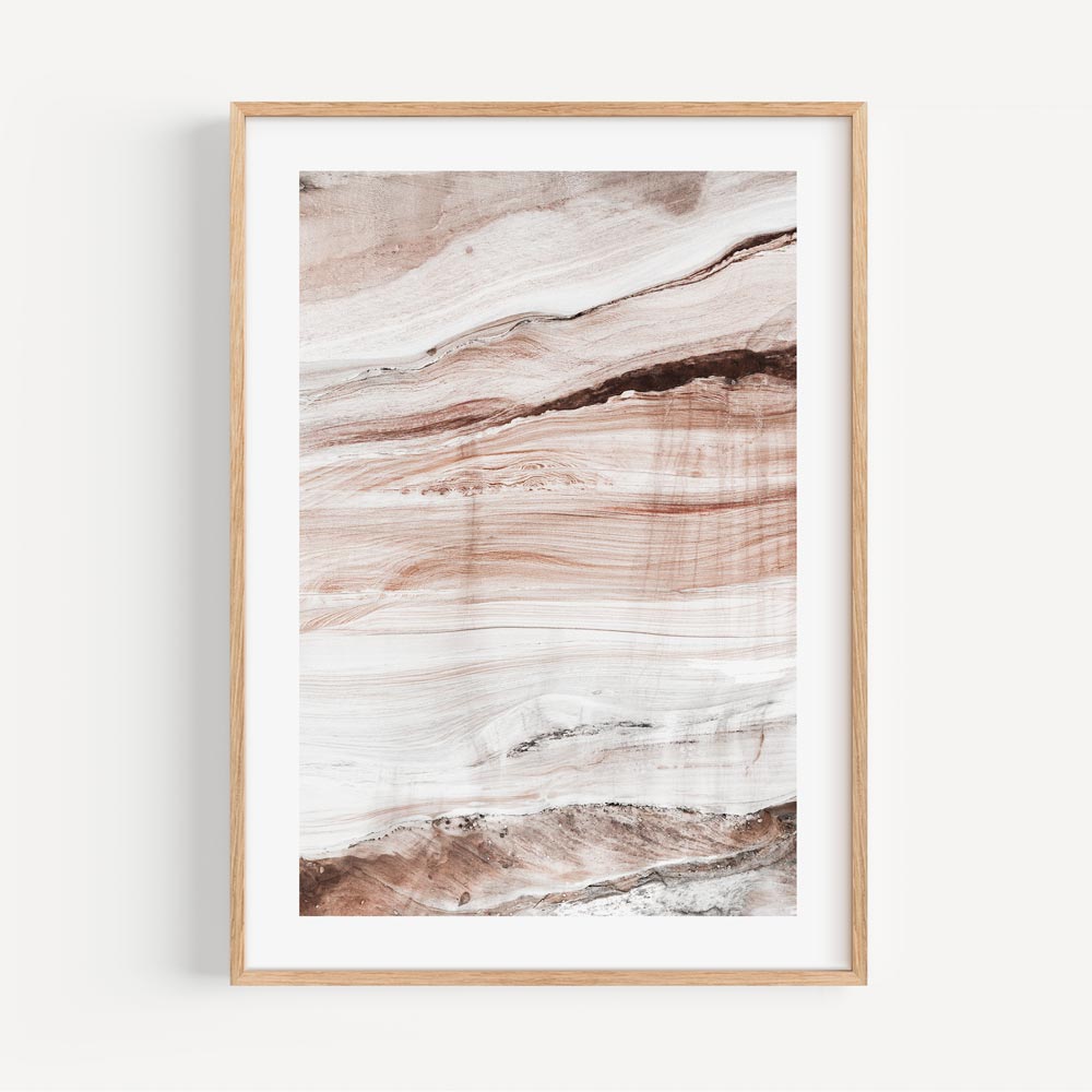 Serene Abstract Landscape Oil Painting of Soft Earth Tones and Gentle Waves