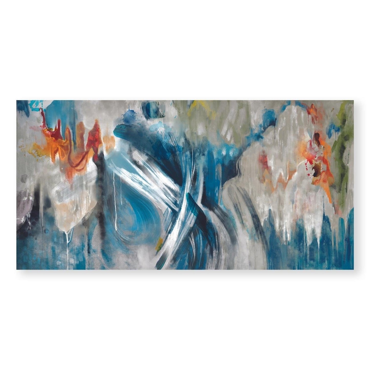 Vibrant Abstract Waves Oil Painting for Modern Home Décor