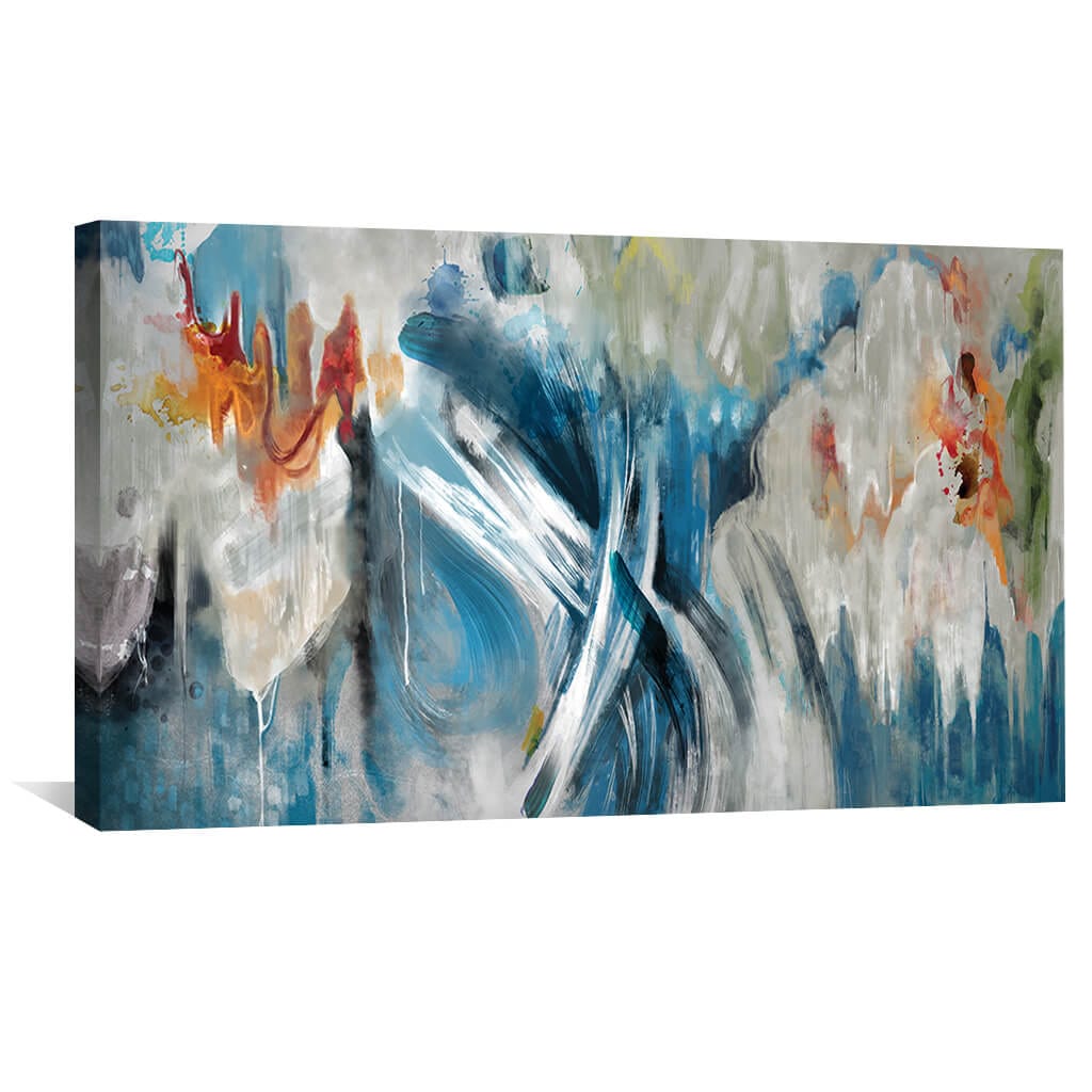 Vibrant Abstract Waves Oil Painting for Modern Home Décor