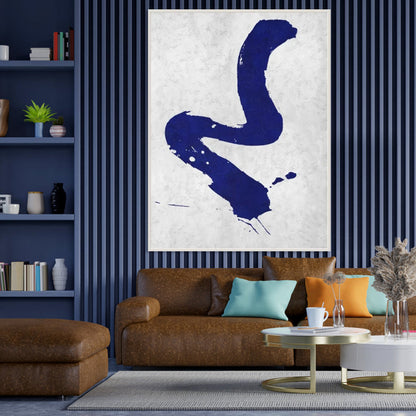 Dynamic Blue Abstract Oil Painting for Modern Art Enthusiasts