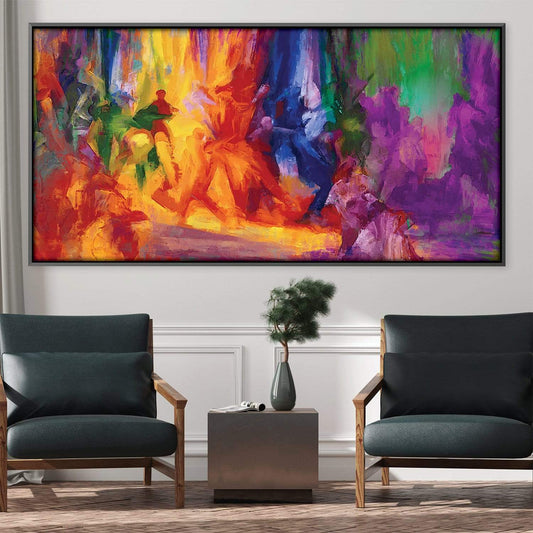 Vibrant Abstract Oil Painting for Modern Home Decor and Art Lovers