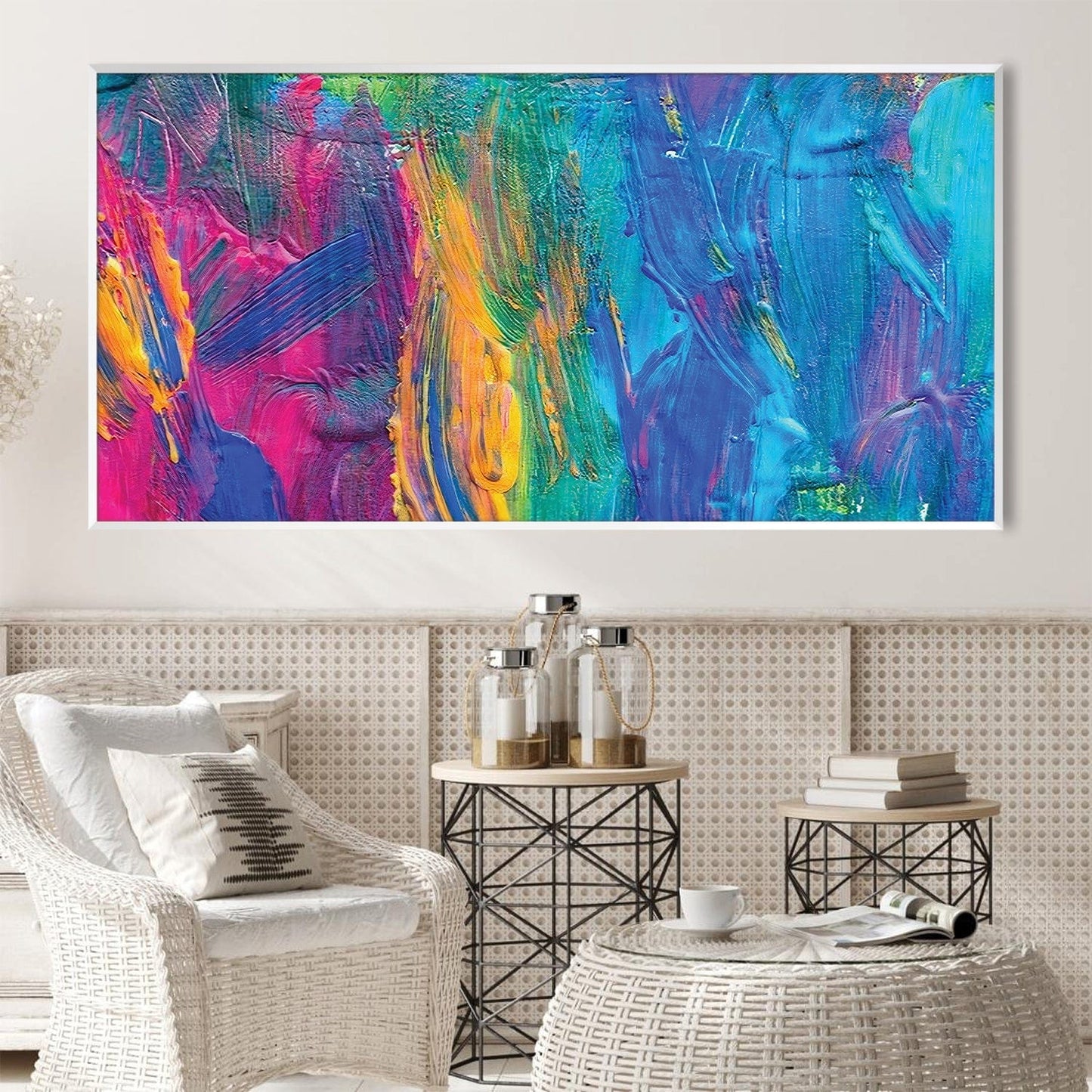 Vibrant Abstract Oil Painting for Modern Home Decor