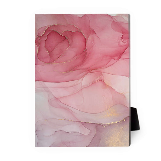 Delicate Pink Floral Abstract Oil Painting for Elegant Home Decor