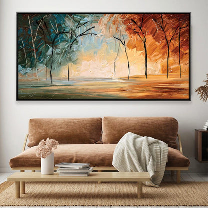 Vibrant Autumn Landscape Oil Painting for Modern Home Decor