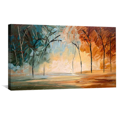 Vibrant Autumn Landscape Oil Painting for Modern Home Decor