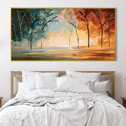 Vibrant Autumn Landscape Oil Painting for Modern Home Decor