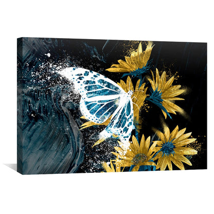 Vibrant Butterfly and Sunflower Oil Painting for Modern Home Decor