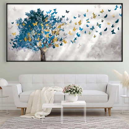 Whimsical Butterfly Tree Oil Painting for Modern Home Decor