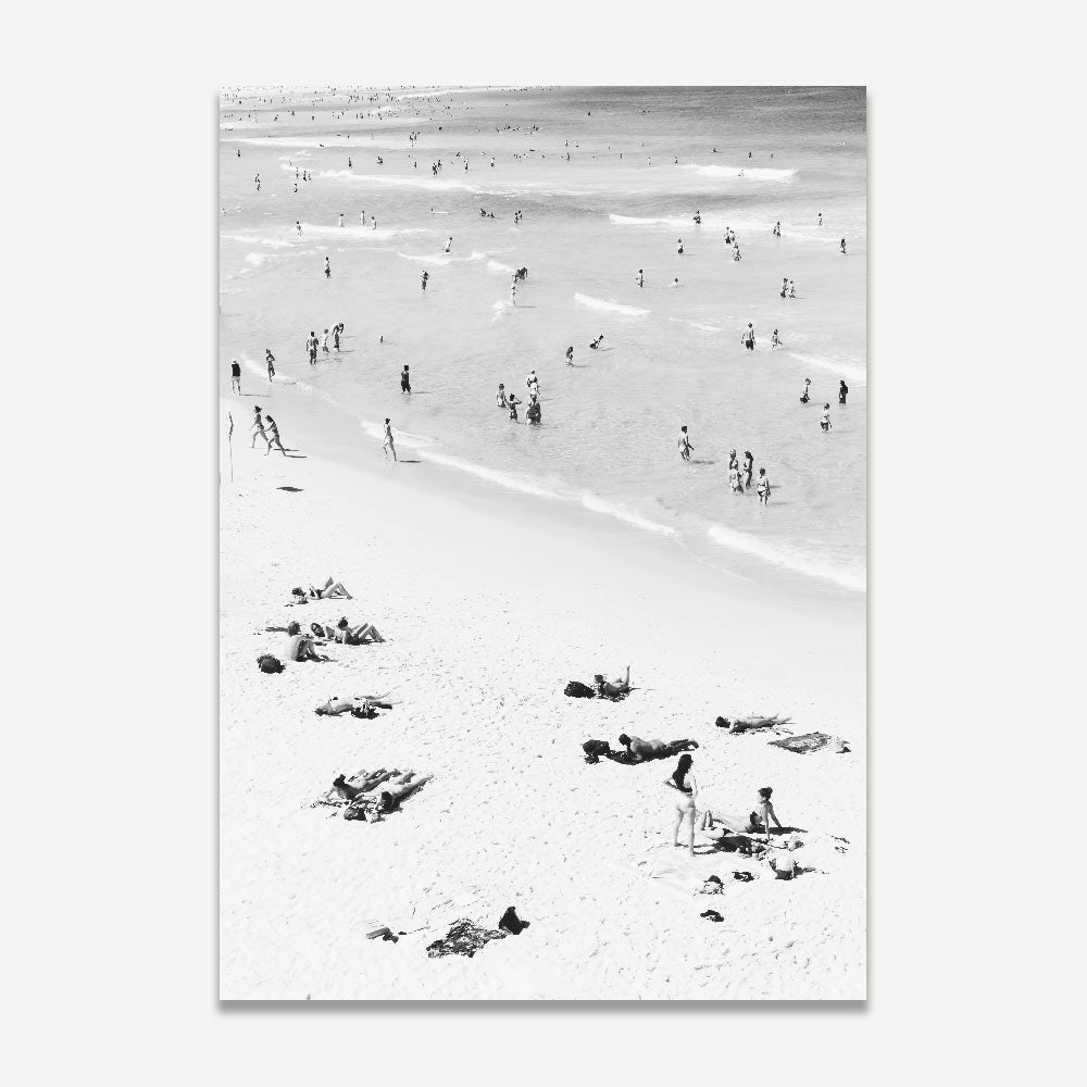 Black and White Bondi Beach Bathers Art Print Set for Coastal Home Decor