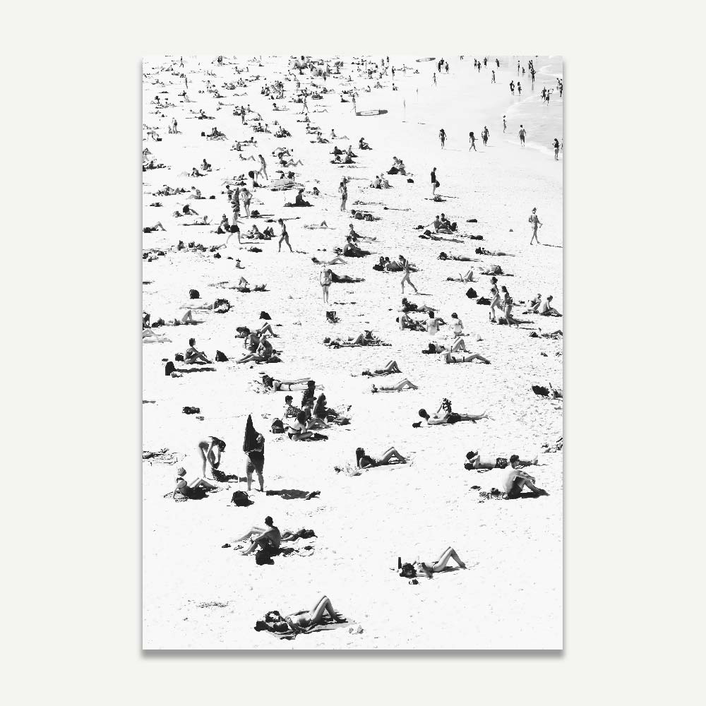 Black and White Bondi Beach Bathers Art Print Set for Coastal Home Decor