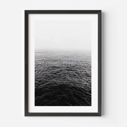 Serene Black and White Ocean Waves Oil Painting for Tranquil Décor