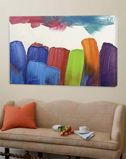 Vibrant Abstract Landscape Oil Painting for Modern Home Decor