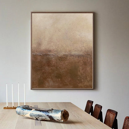 Elegant Brown Abstract Oil Painting for a Minimalist Home Decor Style