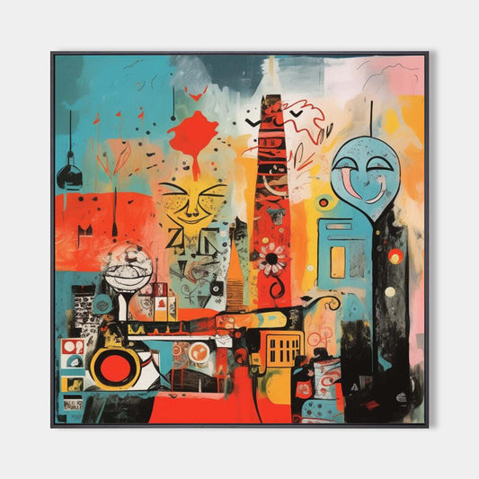 Vibrant Modern Pop Art Canvas Painting for Contemporary Home Decor