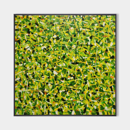 Vibrant Green Abstract Oil Painting for Modern Home Decor