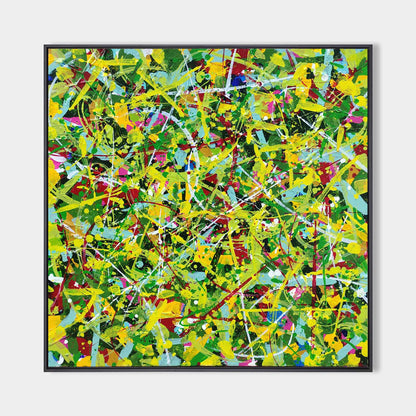 Vibrant Green Abstract Oil Painting for Modern Home Décor