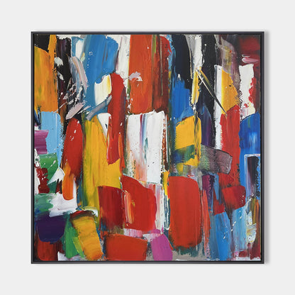 Vibrant Colorful Abstract Oil Painting for Modern Art Decor