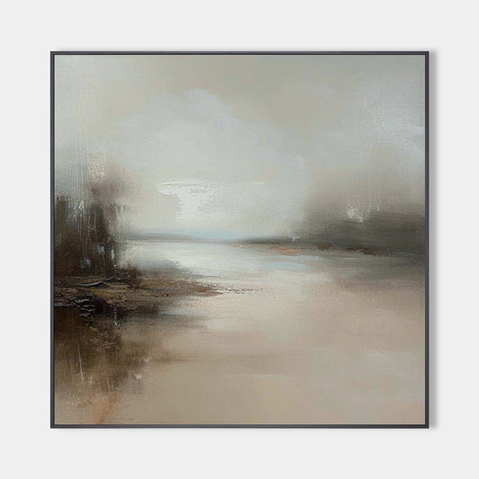 Serene Modern Abstract Landscape Oil Painting for Contemporary Home Decor