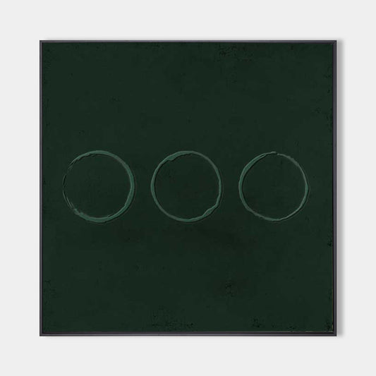Minimalist Green Abstract Oil Painting for Modern Home Decor