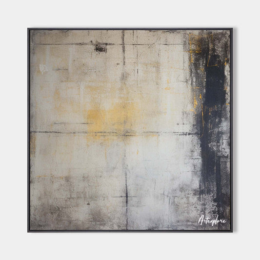 Contemporary Textured Abstract Oil Painting in Sophisticated Neutral Tones