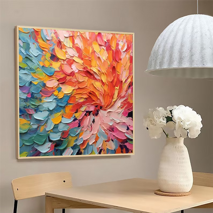 Colorful Abstract Swirl Oil Painting for Vibrant Home Decor and Art Collection