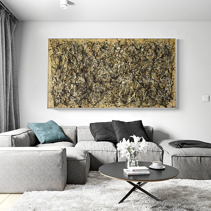 Abstract Oil Painting in Earth Tones for Modern Home Decor