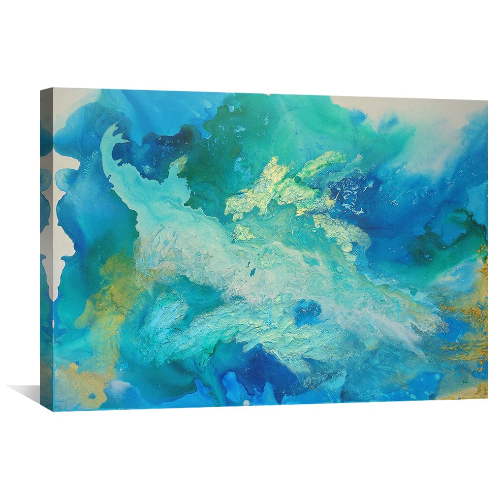 Vibrant Ocean Waves Abstract Oil Painting for Coastal Home Decor