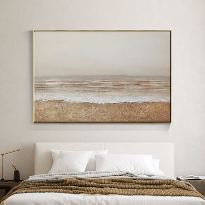 Tranquil Coastal Oil Painting for Serene Home Decor and Relaxing Ambiance