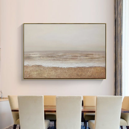 Tranquil Coastal Oil Painting for Serene Home Decor and Relaxing Ambiance