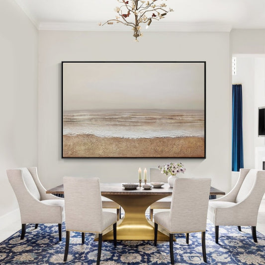 Tranquil Coastal Oil Painting for Serene Home Decor and Relaxing Ambiance