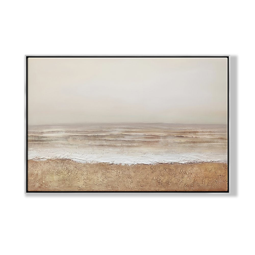 Tranquil Coastal Oil Painting for Serene Home Decor and Relaxing Ambiance