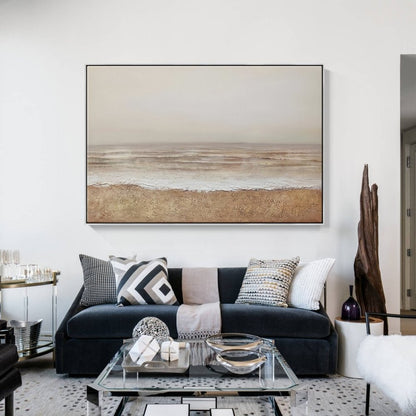 Tranquil Coastal Oil Painting for Serene Home Decor and Relaxing Ambiance