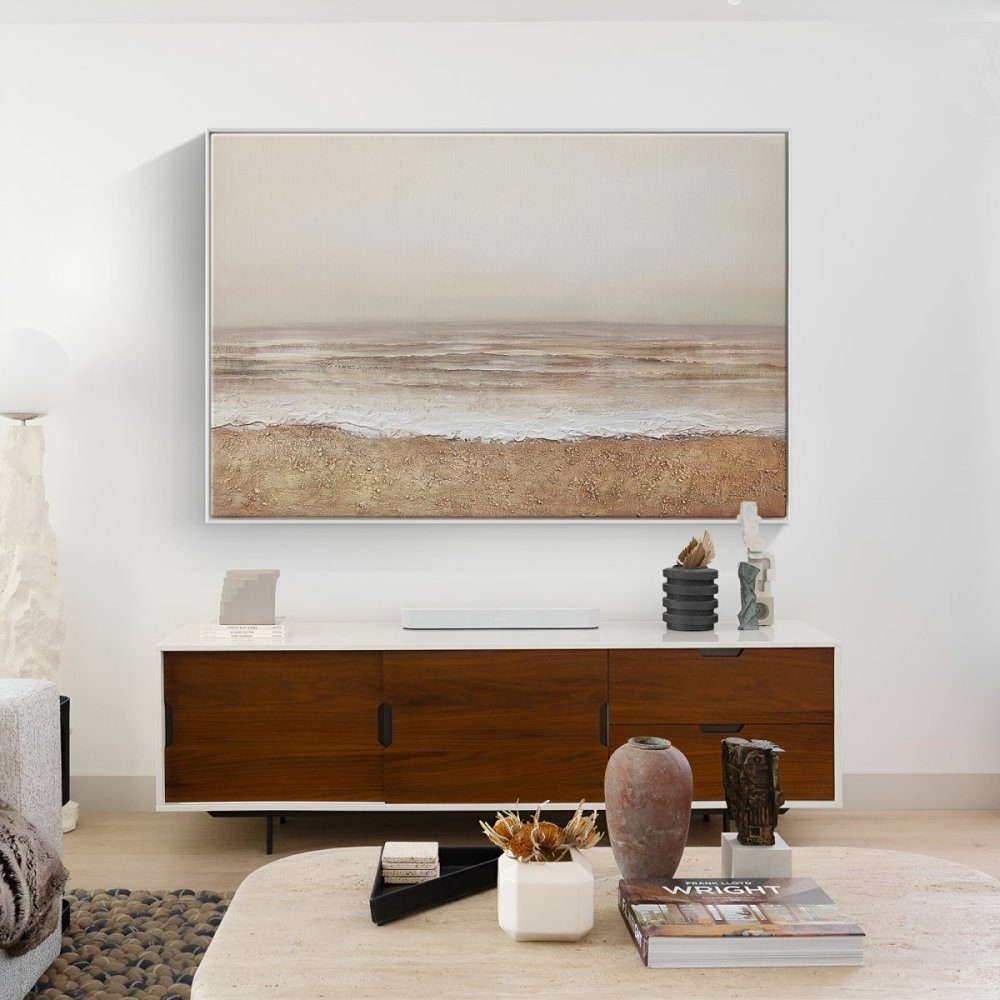 Tranquil Coastal Oil Painting for Serene Home Decor and Relaxing Ambiance