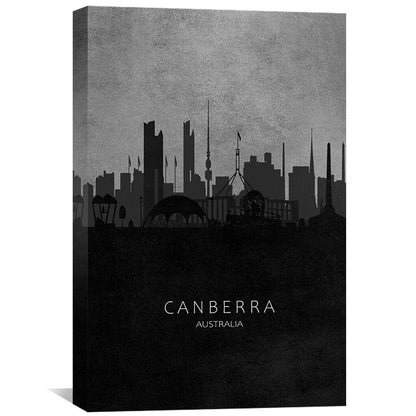 Stylish Canberra Skyline Oil Painting - Modern Australian Wall Art Décor