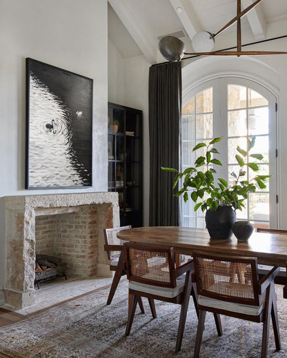 Elegant Swans on Water Black and White Oil Painting Canvas Art
